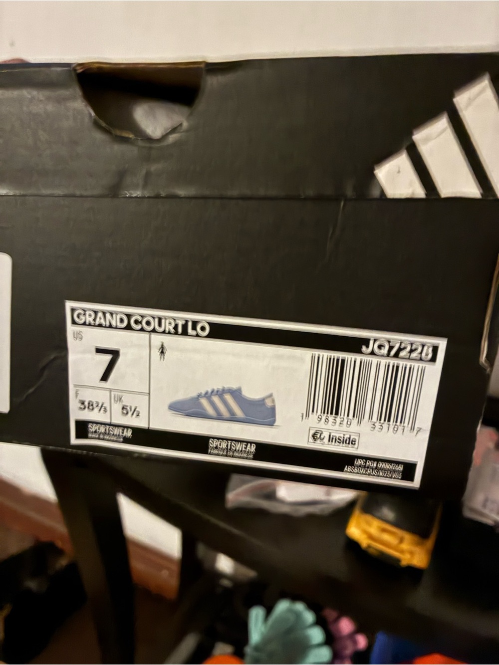 adidas Kids Grand Court LO Sneakers in Light Blue